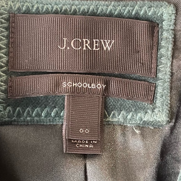 J. CREW Schoolboy Blazer Velvet Evergreen Forest Green Sz 00 - Picture 7 of 9